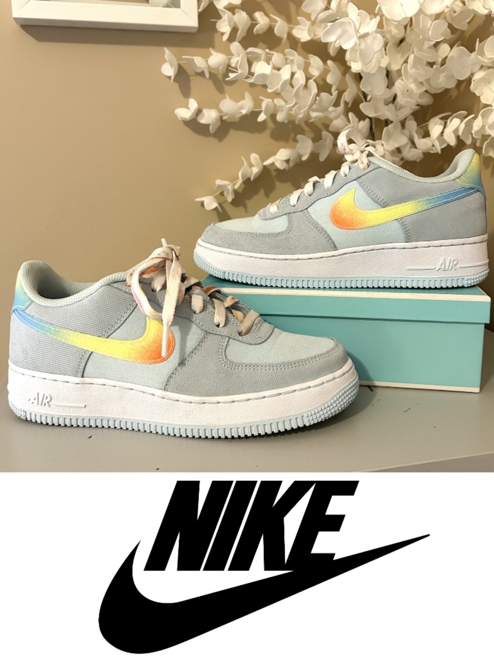 Big Kid's Nike Air Force 1 Low Gradient ‘Playground Pack’ Size 6Y Like New!